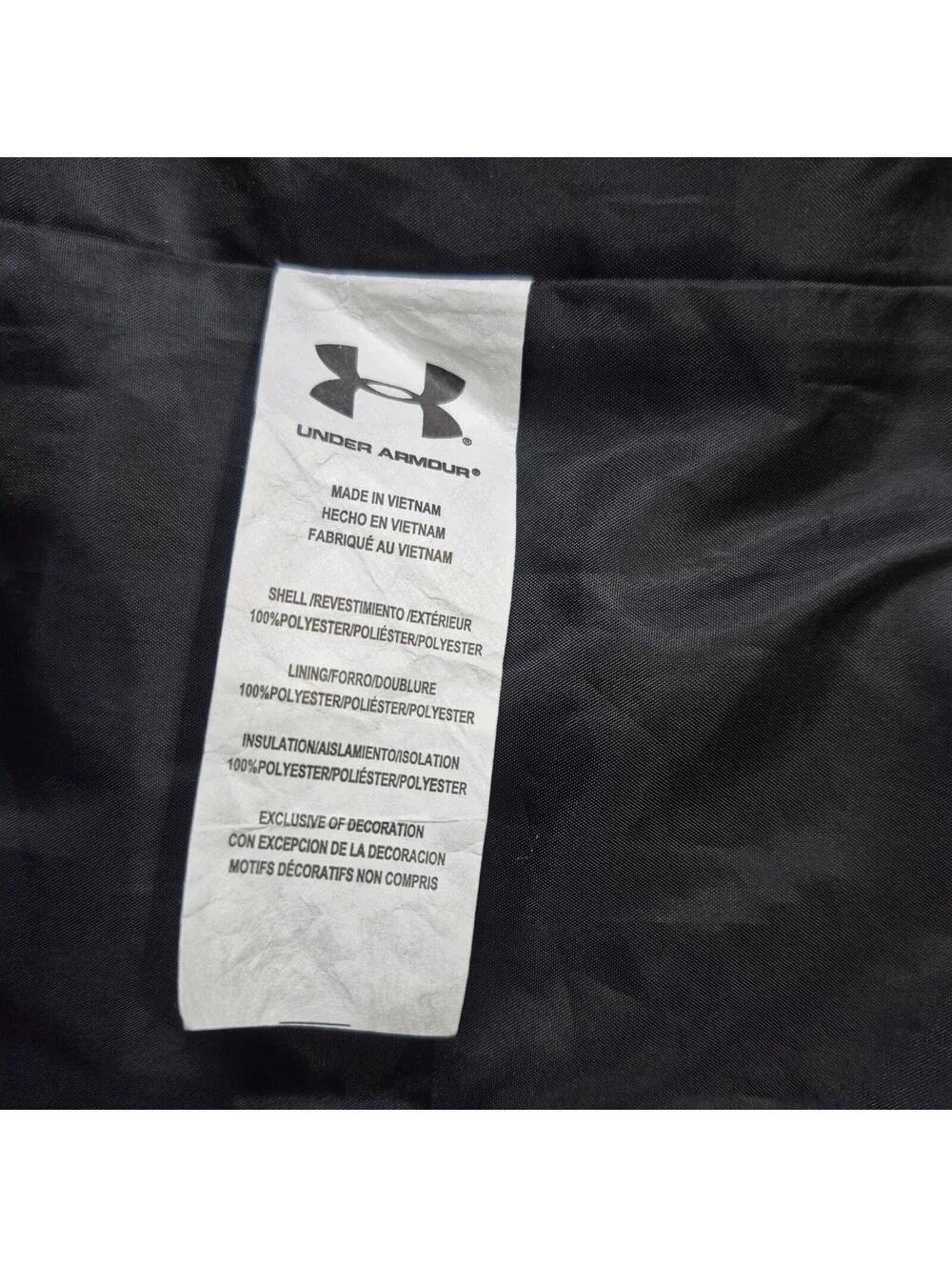 Boys Under Armour Puffer Jacket Youth L Blue Full Zip Hooded Warm Winter Youth
